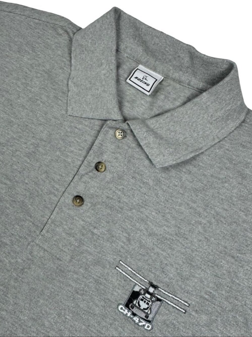 VTG Boeing Men's CH-47D Helicopter S/S Polo Shirt Gray • 2XL